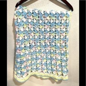 HANDMADE granny Crochet baby blanket multicolor knitted